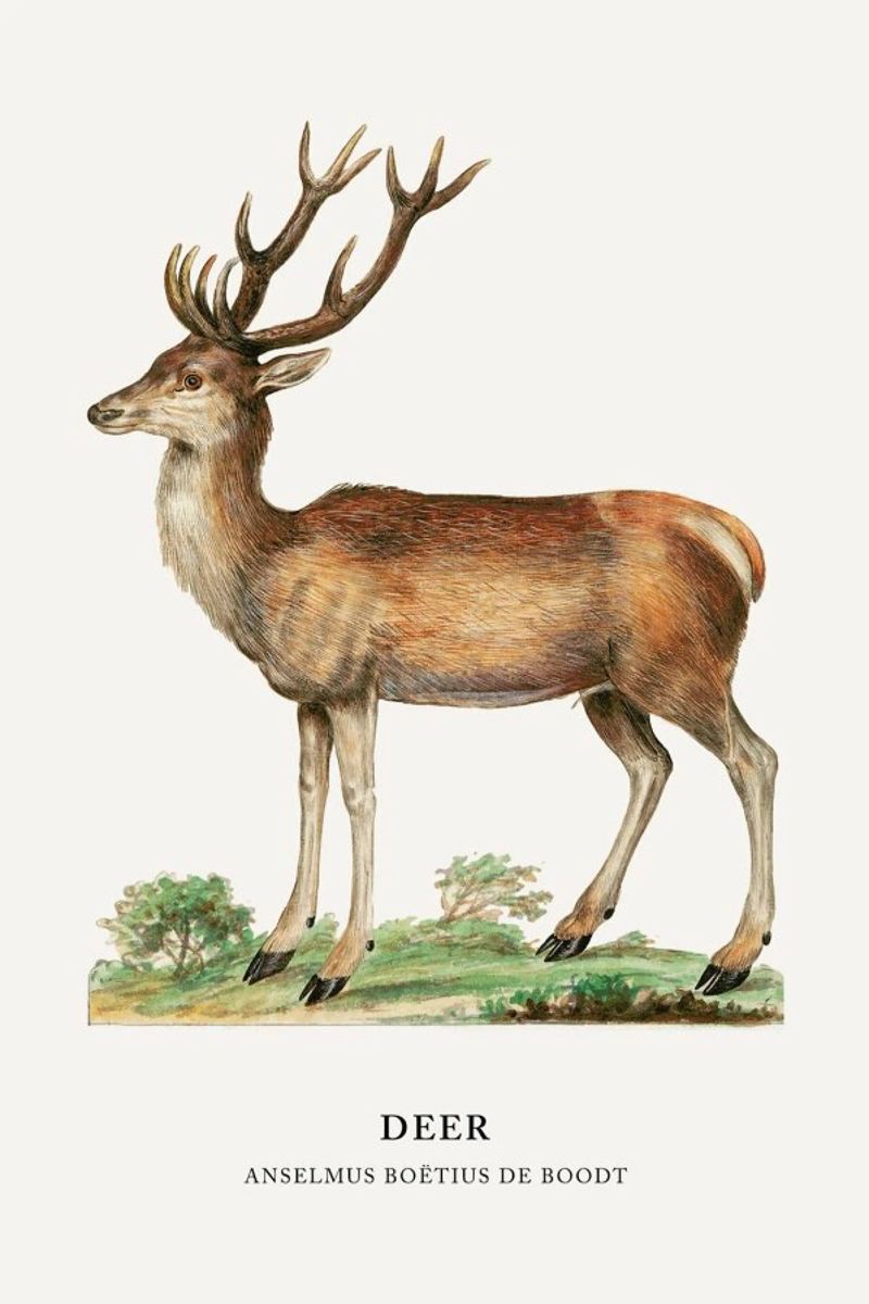 Anselmus Boëtius de Boodt - Deer Leinwand von Vintage by JUNIQE
