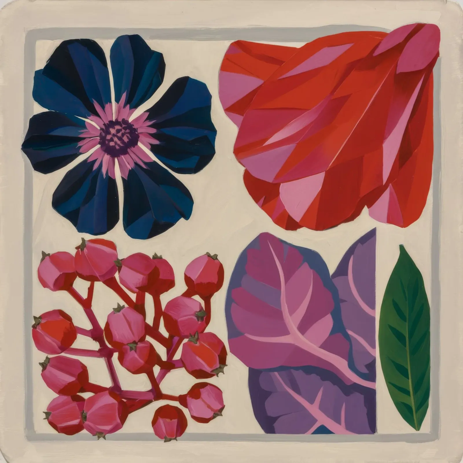 Grazia botanica decostruita poster con telaio in legno da Fable Tempa
