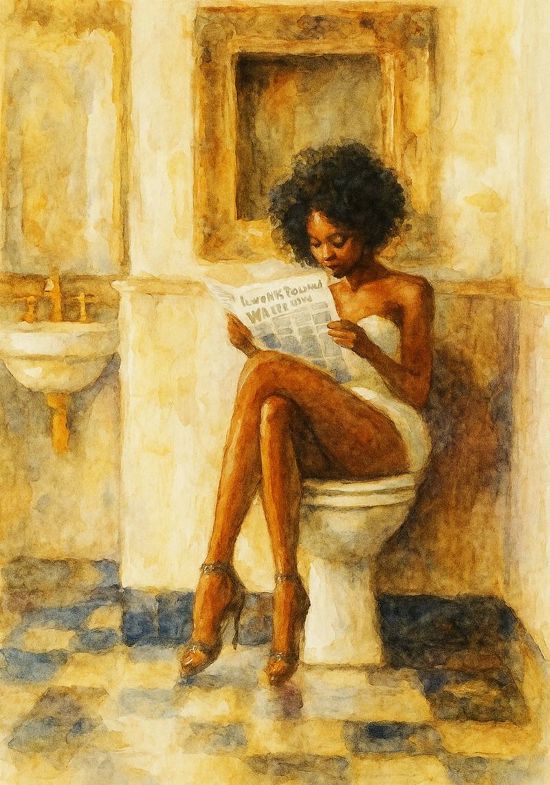 femmes dans la salle de bain drôle poster de pakazi