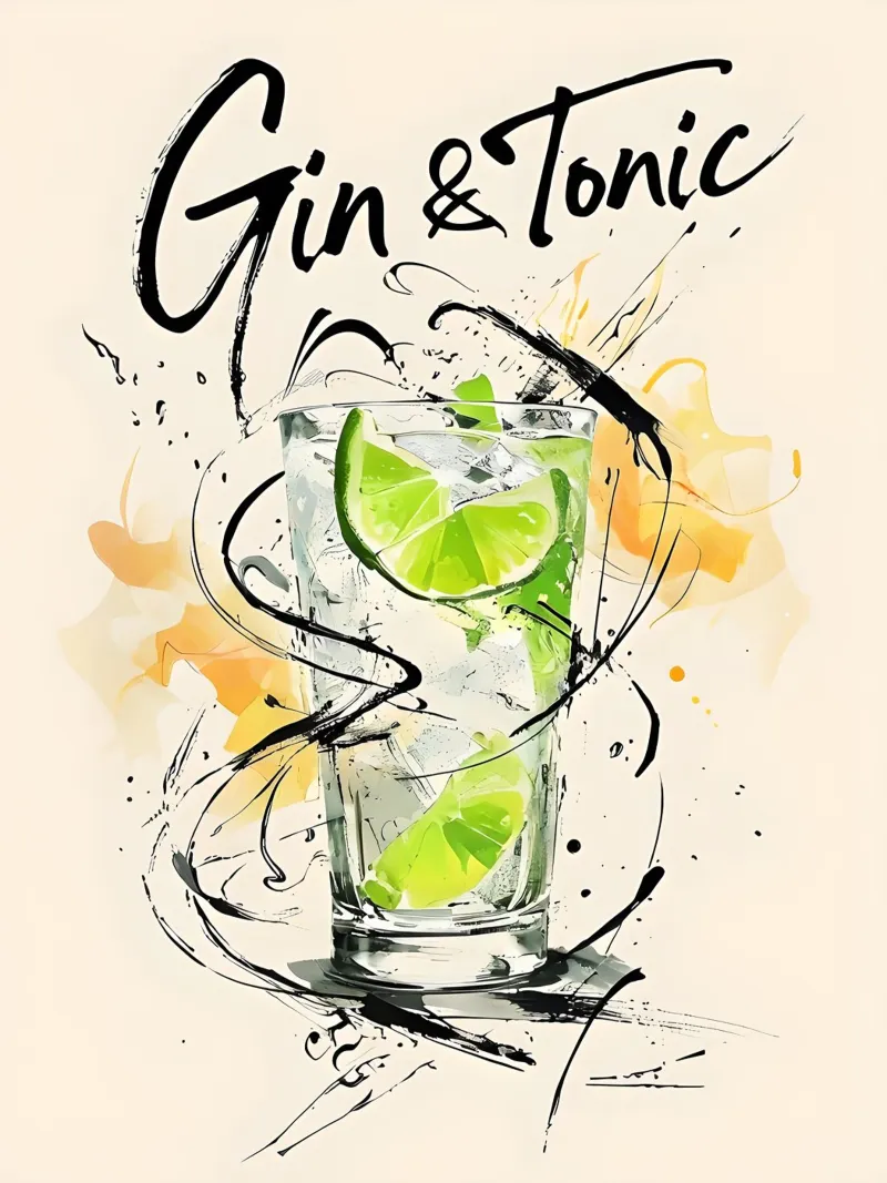 Gin e Tonic in acquerello pellicola backlit da 🥝 KIWI STORE