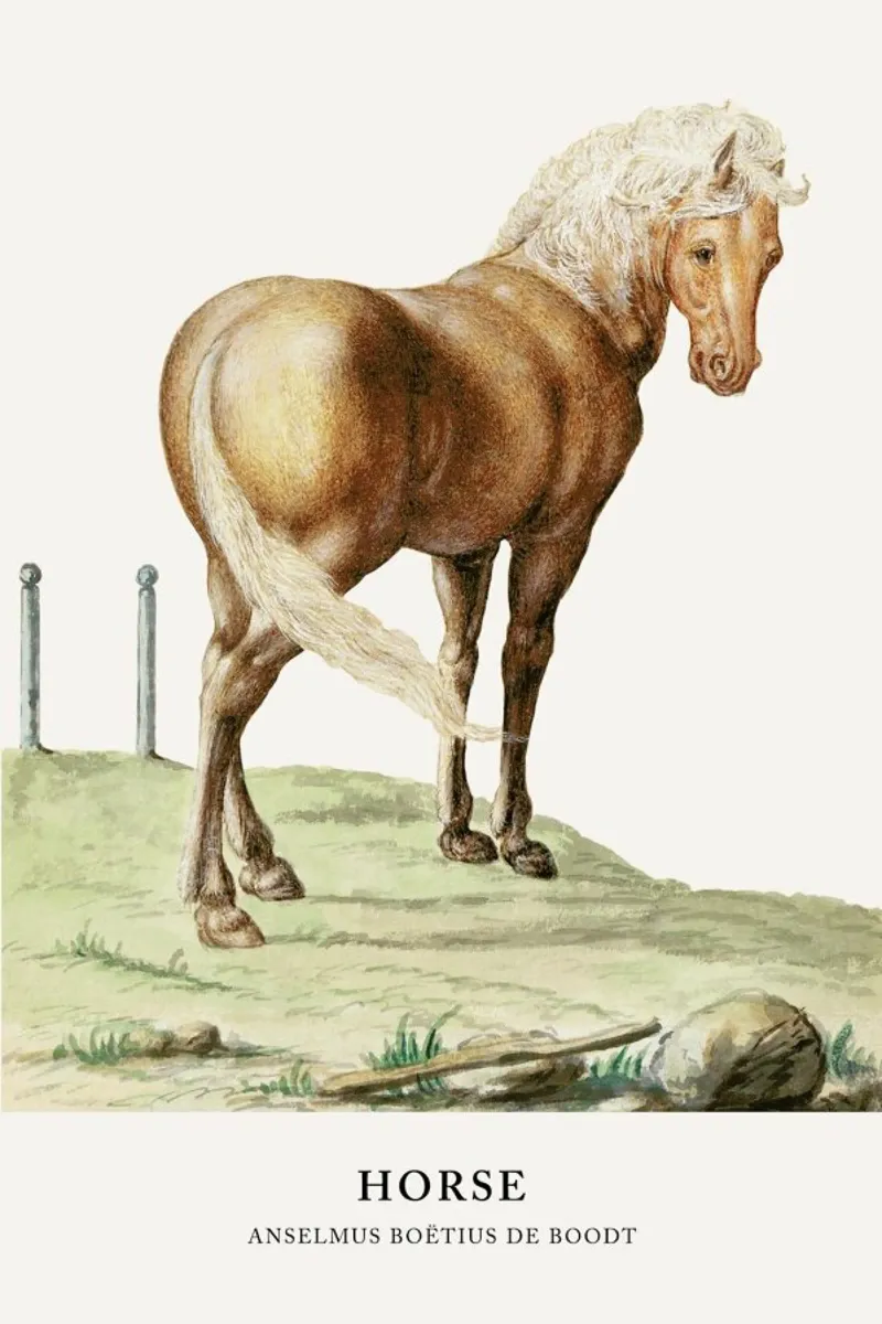 Anselmus Boëtius de Boodt - Horse II poster con telaio in alluminio da Vintage by JUNIQE