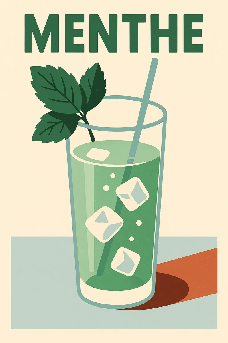 MENTHE - Un poster fresco e in stile vintage pellicola backlit da Boissons - Affiches & posters - Retro
