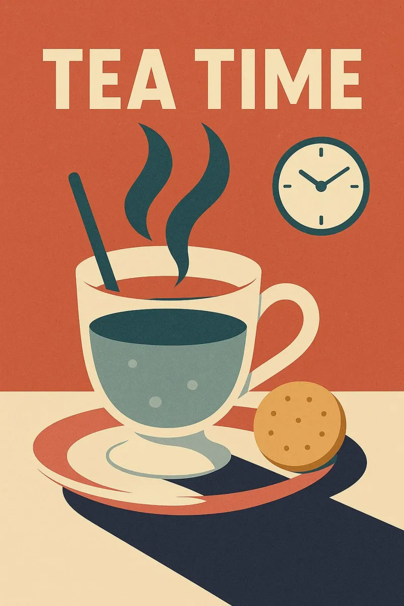 TEA TIME - L'eleganza vintage dell'ora del tè poster da Boissons - Affiches & posters - Retro