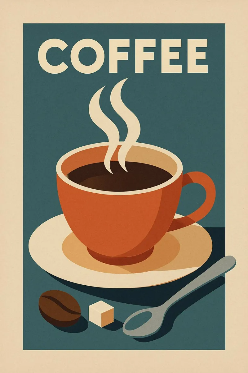 COFFEE - The graphic icon for coffee lovers backlit film by Boissons - Affiches & posters - Retro
