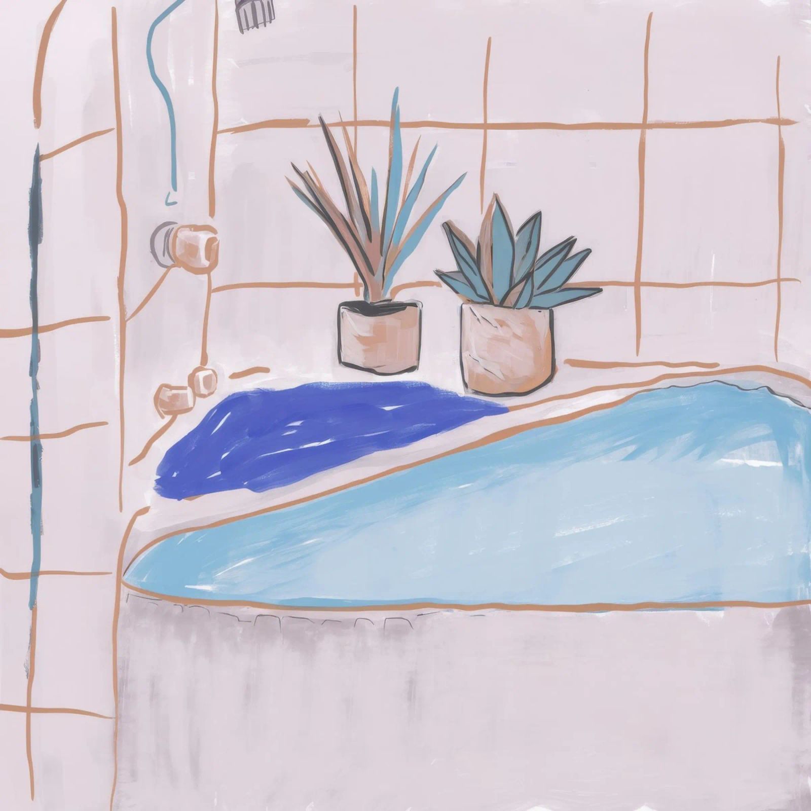 Badewannenpflanze Serenity Poster von Pan Denim