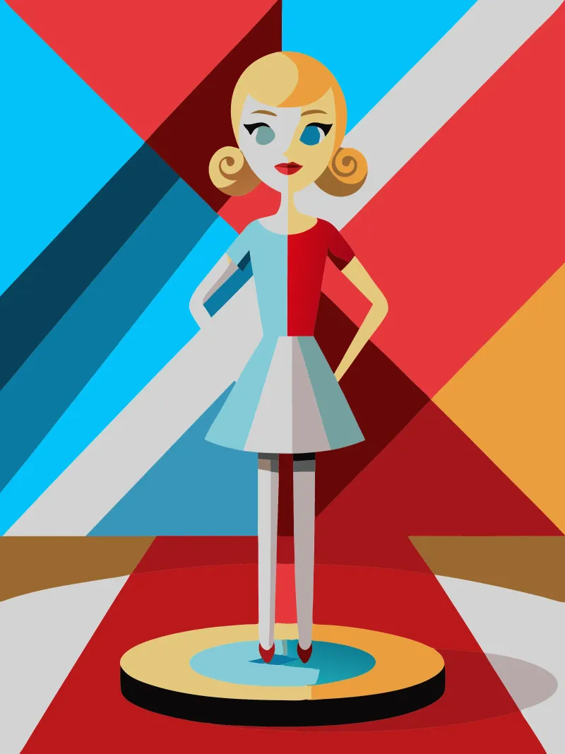 barbie doll vector alu-dibond by zaidza