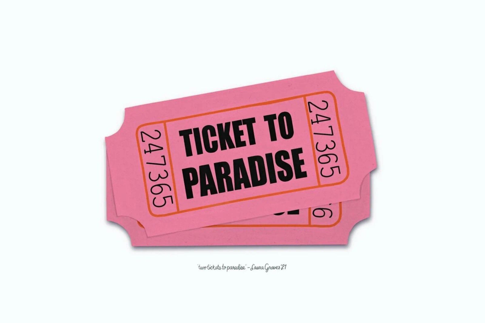 Two Tickets To Paradise alluminio dibond da Laura Graves