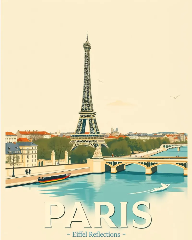 Paris - Eiffel Spiegelung Acryl-Glas von HicksShop