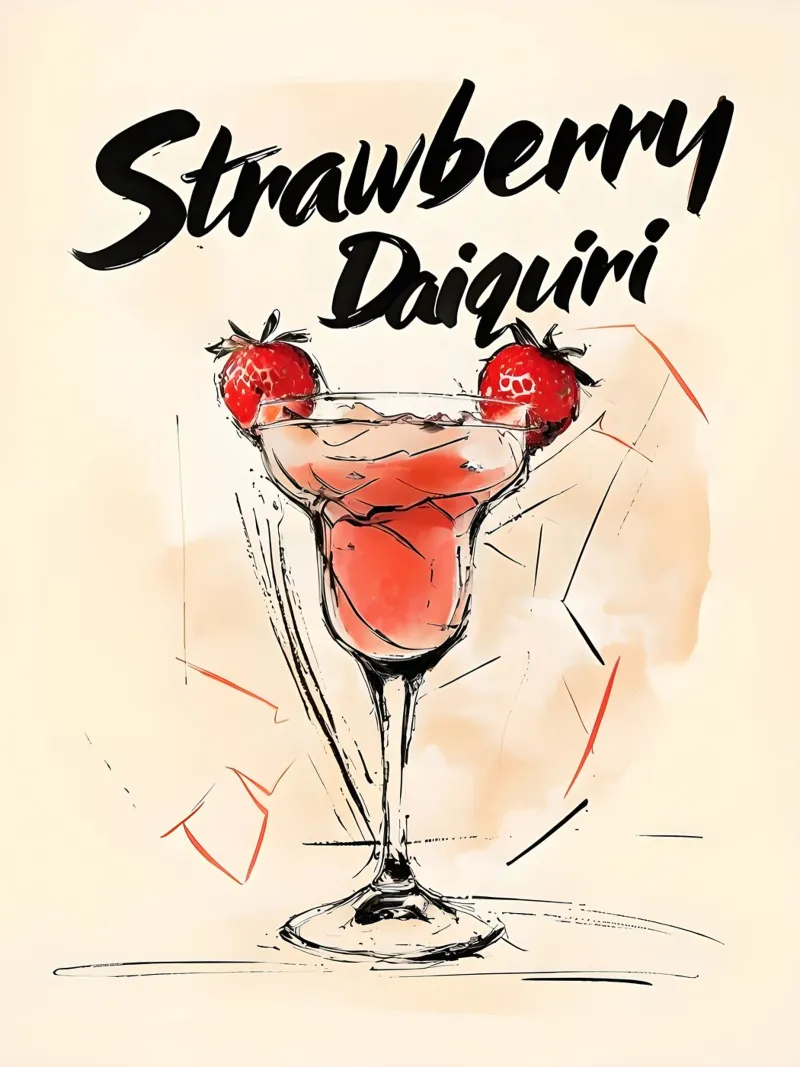 Cocktail Daiquiri alla fragola poster da 🥝 KIWI STORE