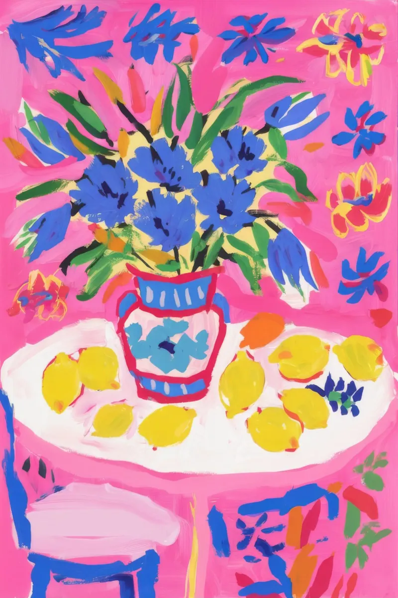 Lemon Table Levity canvas with Floater frame by Tiga Bersama