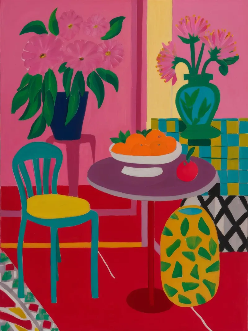 Red Table Rendezvous canvas by Tiga Bersama