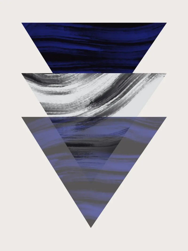 Luxury blue and grey nordic art 04 hahnemühle by Little Dean
