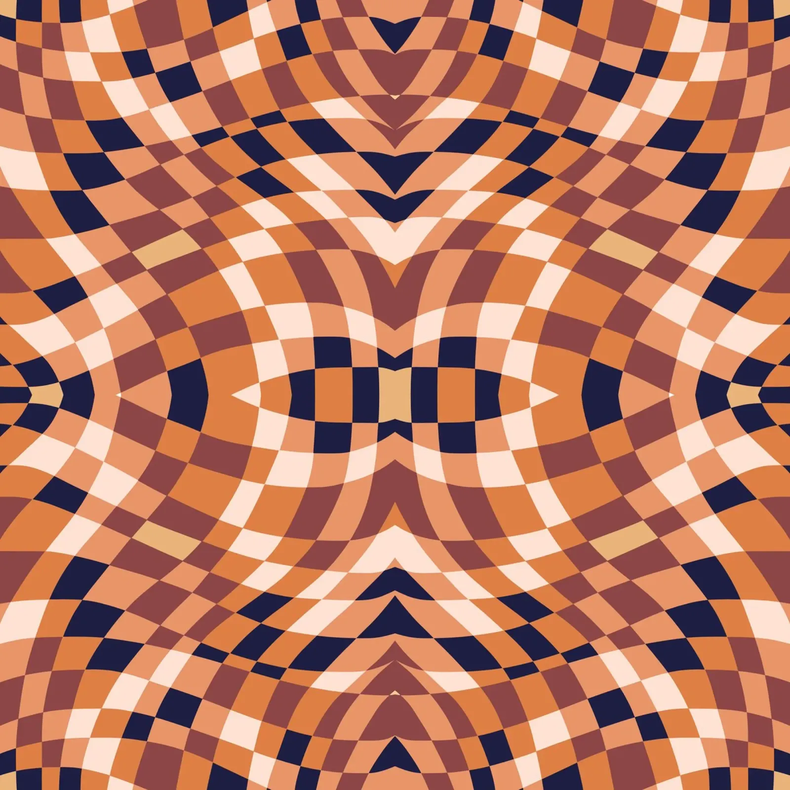 Symmetrische aardetint-checker canvas van Little Dean