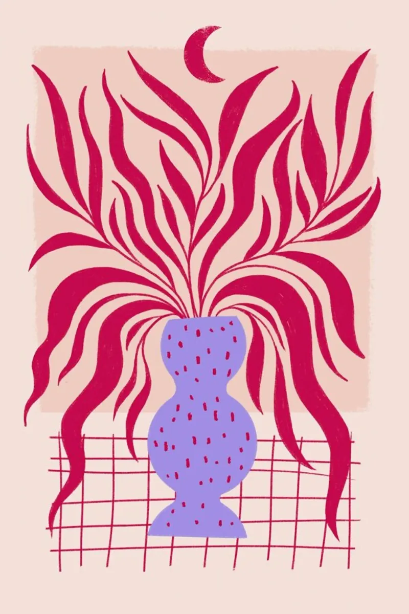 Wild Viva Magenta poster con telaio in alluminio da Studio One
