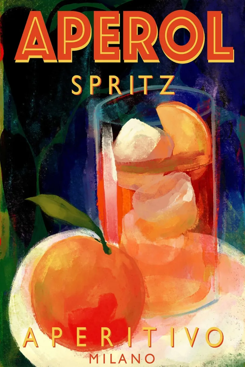 Aperol Spritz Aperitivo Milaan canvas met Baklijst van Neeraprint