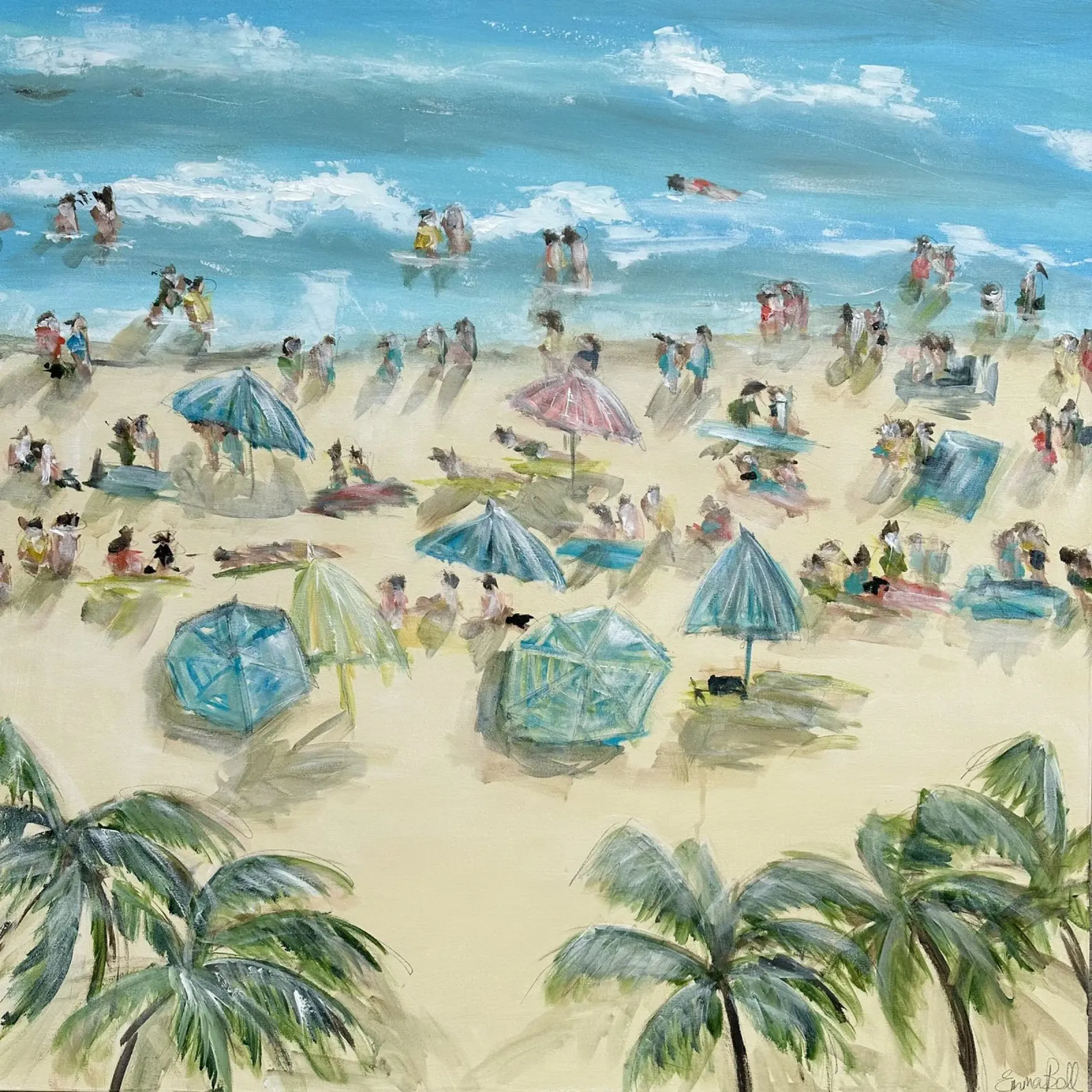 La beatitudine della spiaggia illuminata dal sole poster da Emma Bell