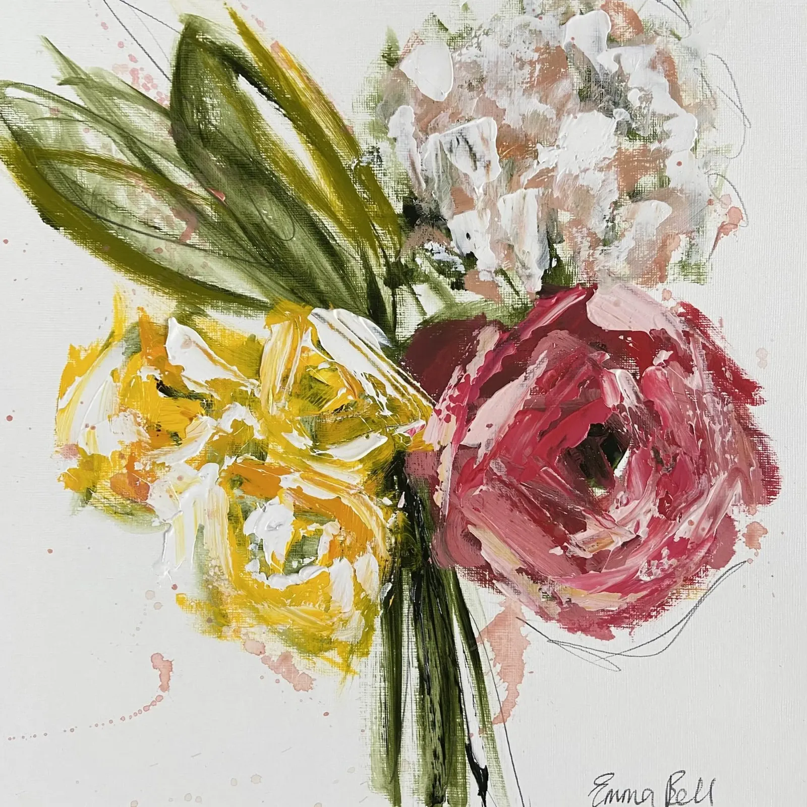 Bouquet floreale colorato carta hahnemühle da Emma Bell