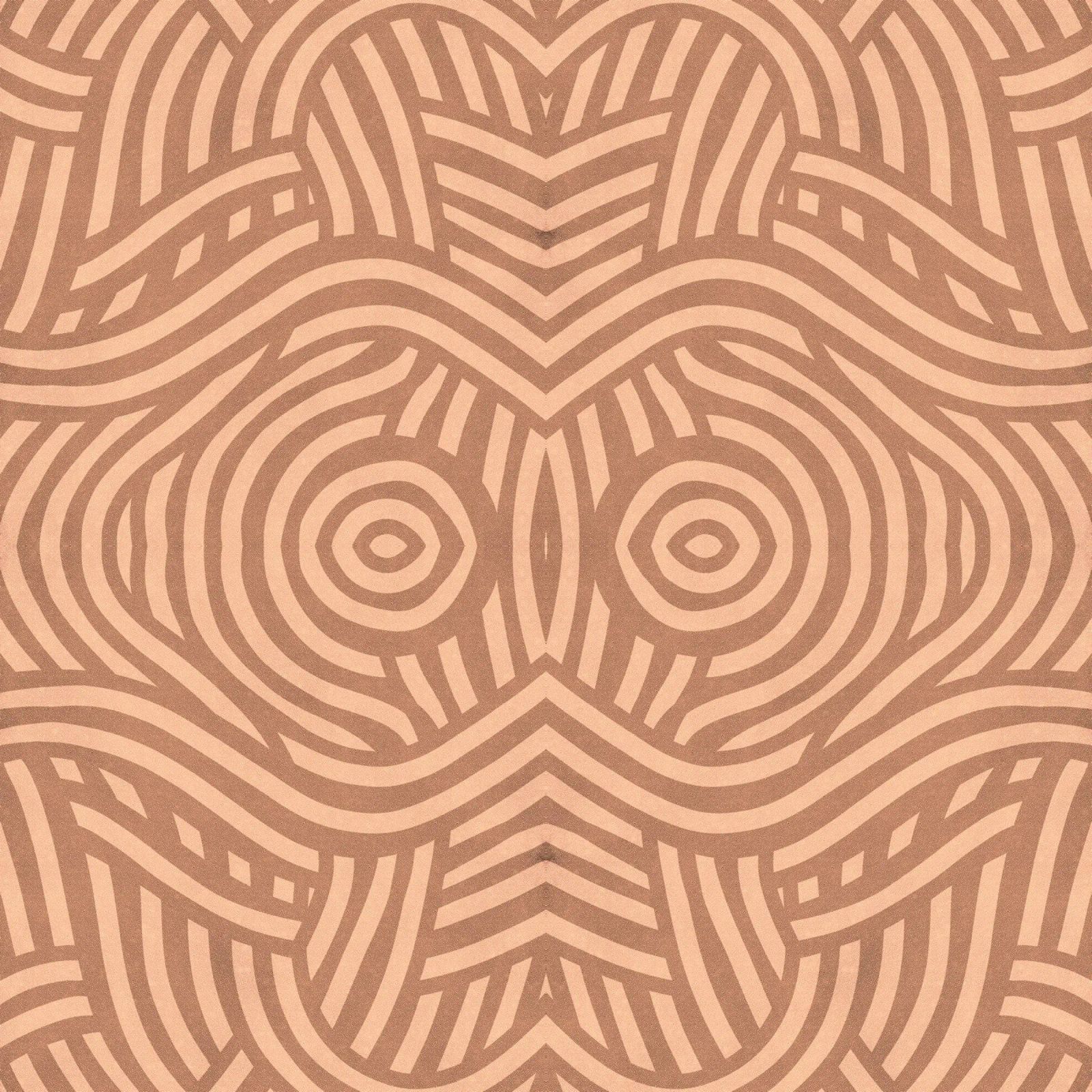 Symmetrical linocut line art pattern 09 canvas by Little Dean
