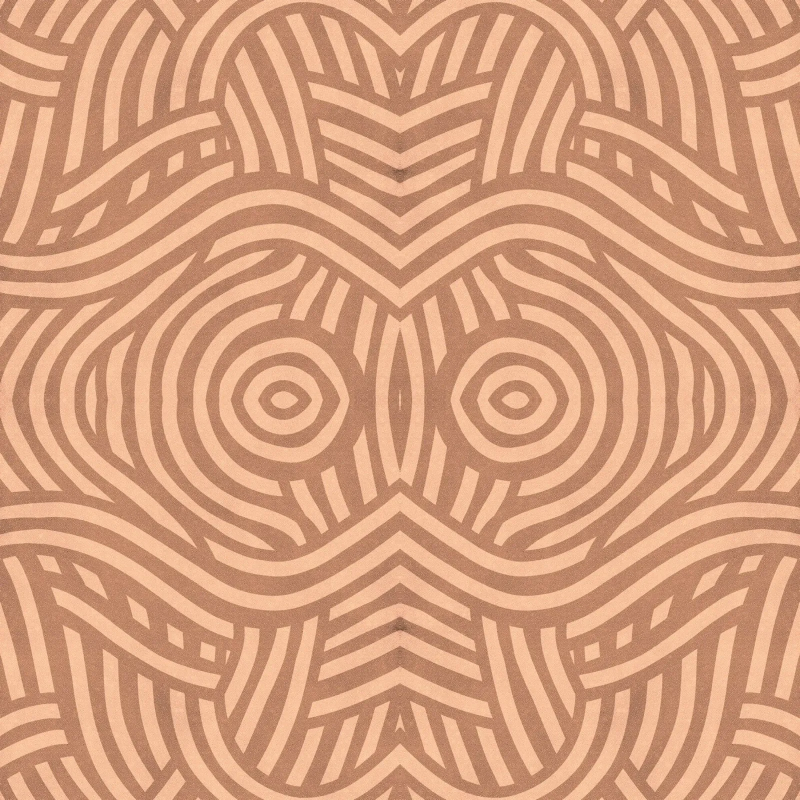 Symmetrical linocut line art pattern 09 hahnemühle by Little Dean