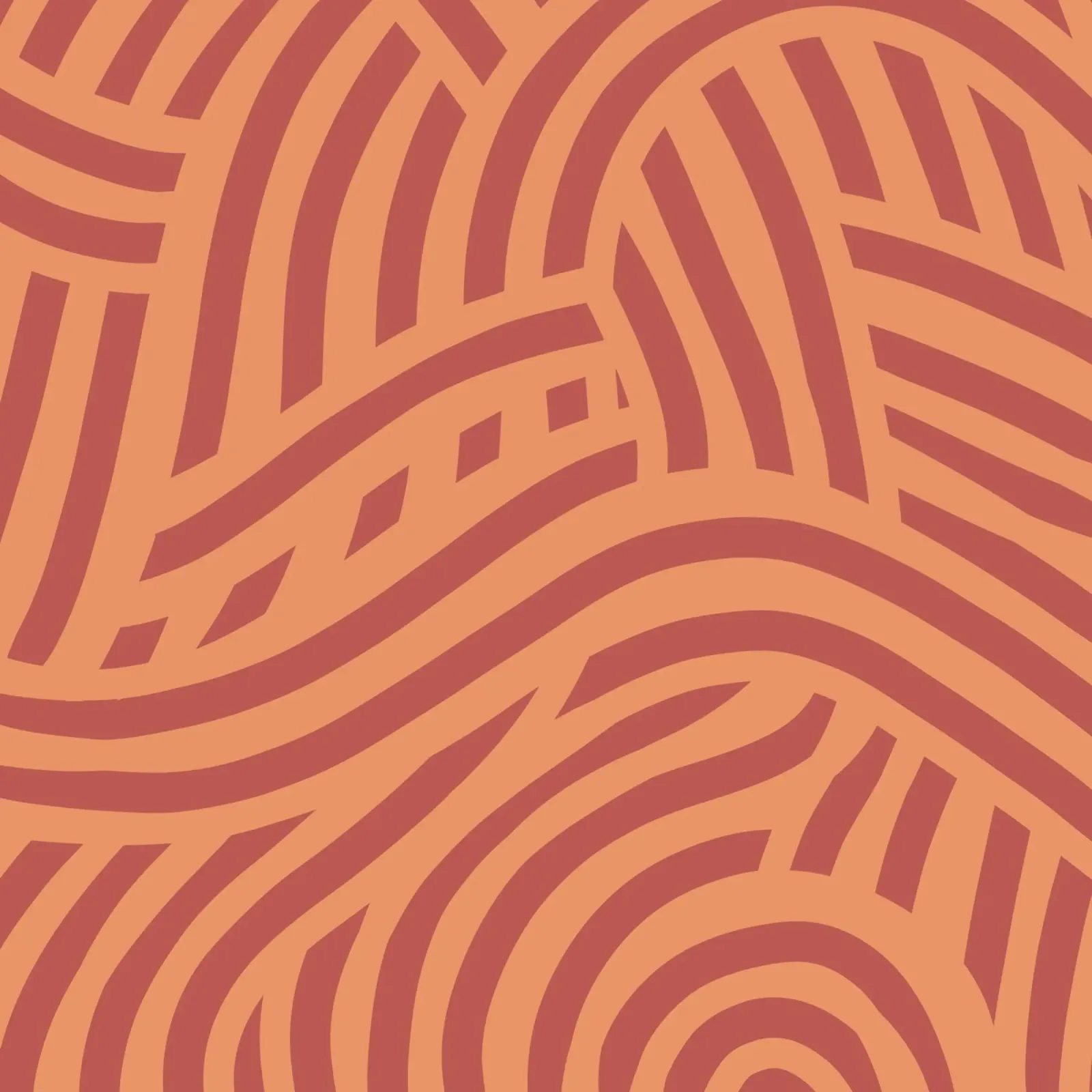 Asymmetrical linocut line art pattern 05 hahnemühle by Little Dean