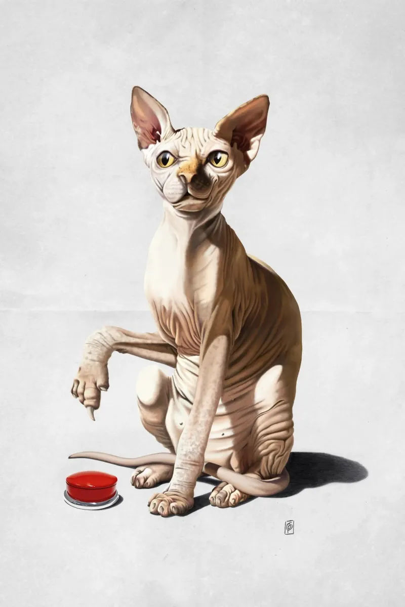 Cat-astrophe (Wordless) pellicola backlit da Rob Art | Illustration