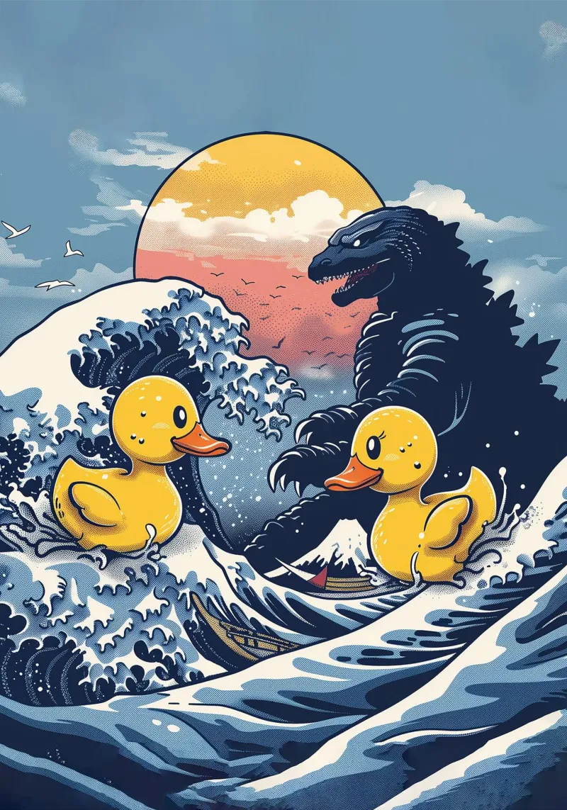 Ducks and monster Poster von 2toastdesign