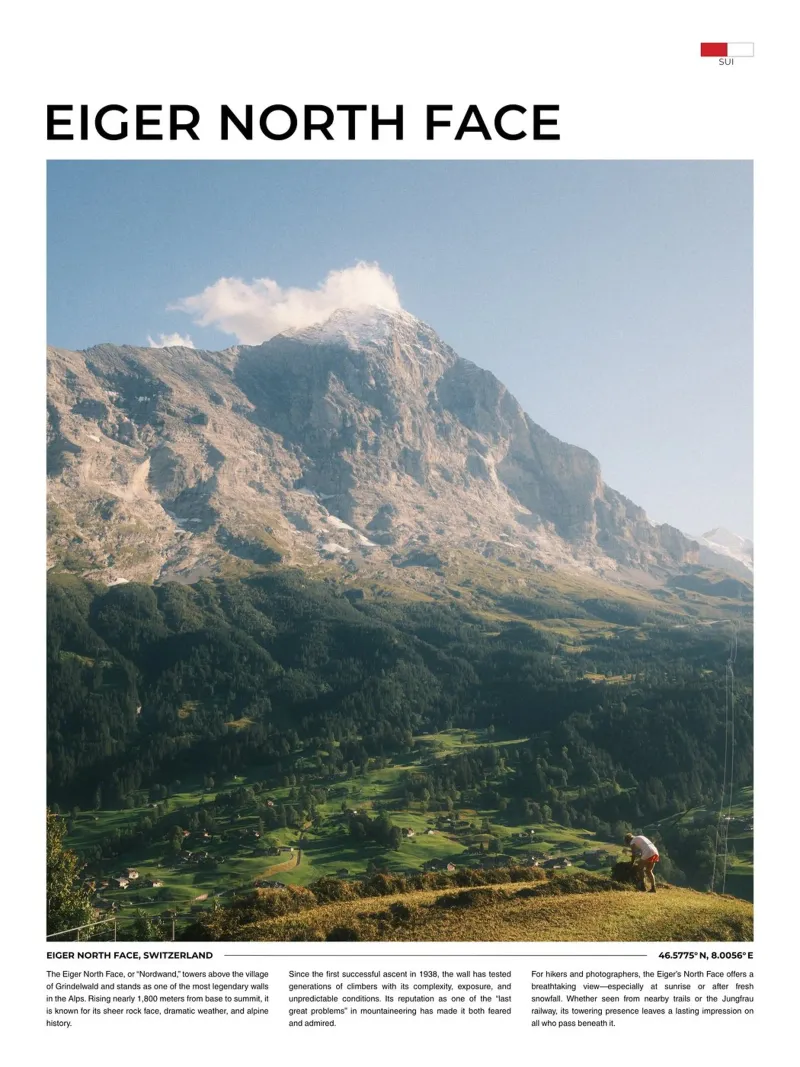 Eiger North Face: Typography pellicola backlit da FujiType