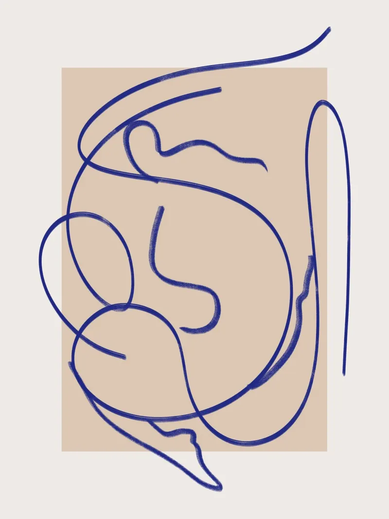 Line art abstract figurative 02 canvas by Little Dean
