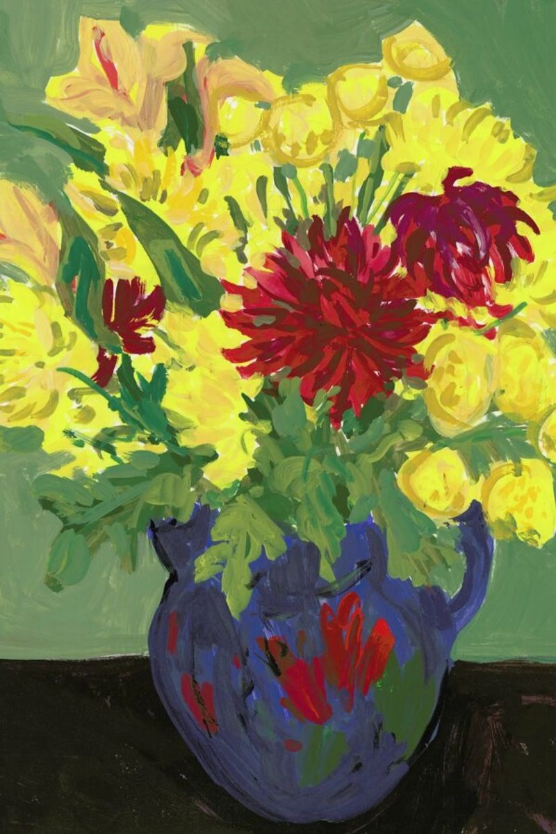 Flowers In A Vintage Vase poster by Sonia Brittain