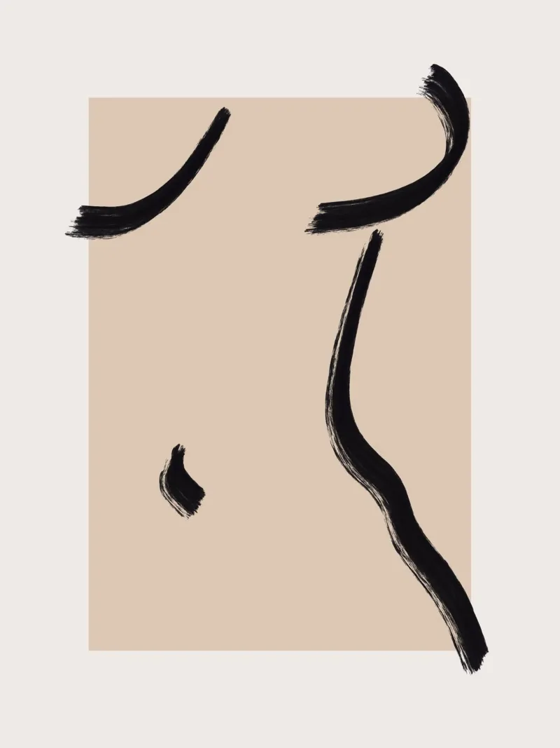 Line art abstract figurative 04 canvas by Little Dean