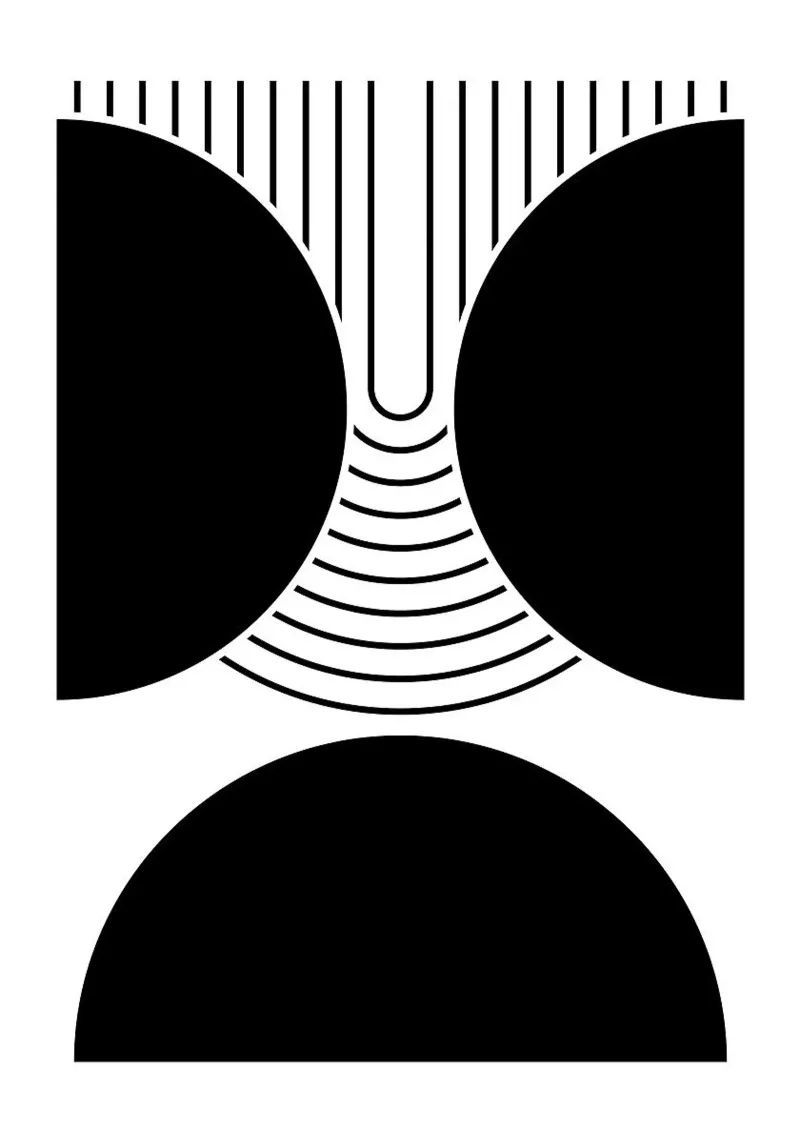 forme geometriche in bianco e nero poster da Bacsic Design