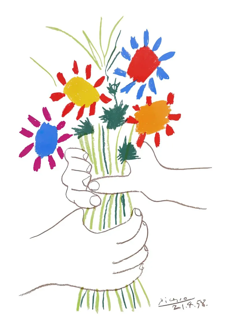 Picasso Bouquet di pace carta hahnemühle da Jam Poster