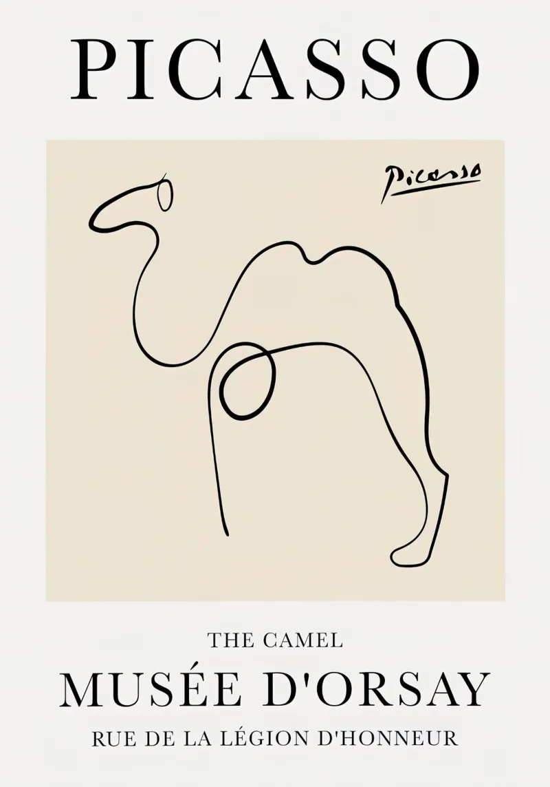 Linea di schizzo Picasso Camel pellicola backlit da Jam Poster