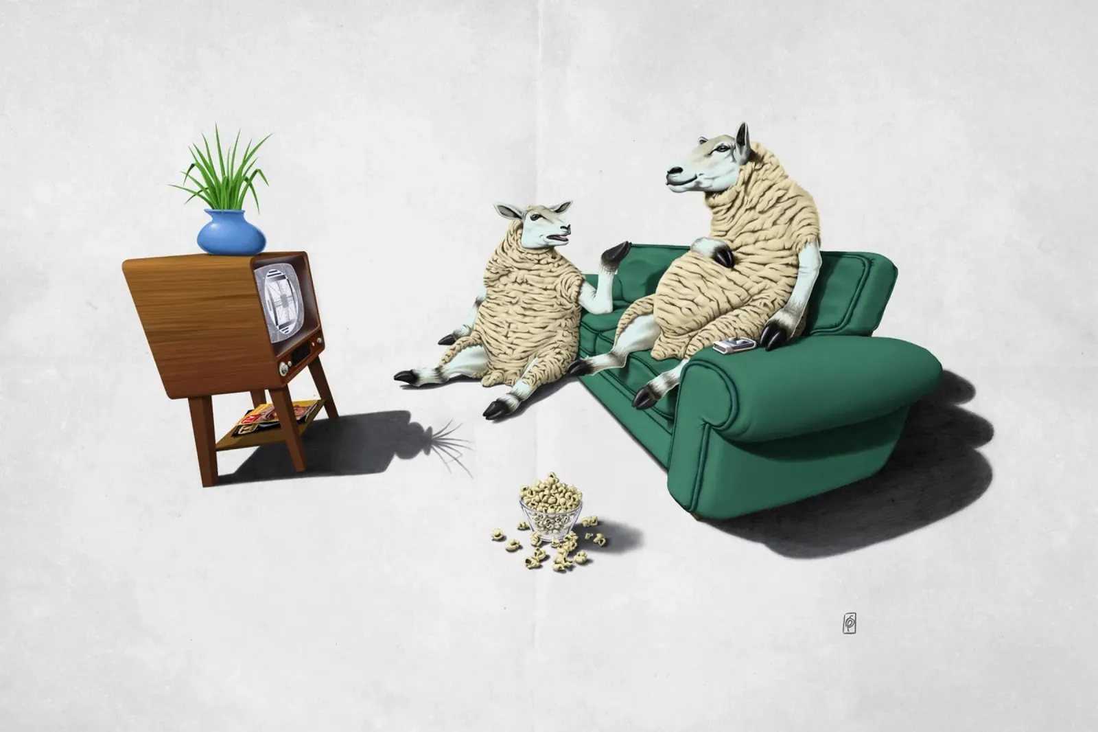 Sheep (Wordless) pellicola backlit da Rob Art | Illustration