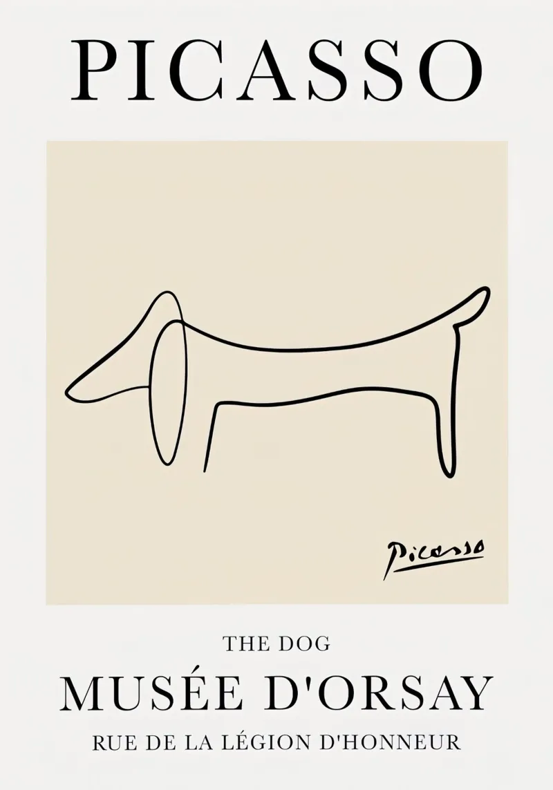Picasso Dog Line pellicola backlit da Jam Poster