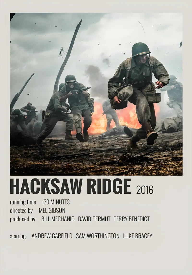 HACKSAW RIDGE 2016 carta hahnemühle da MVFminimalist