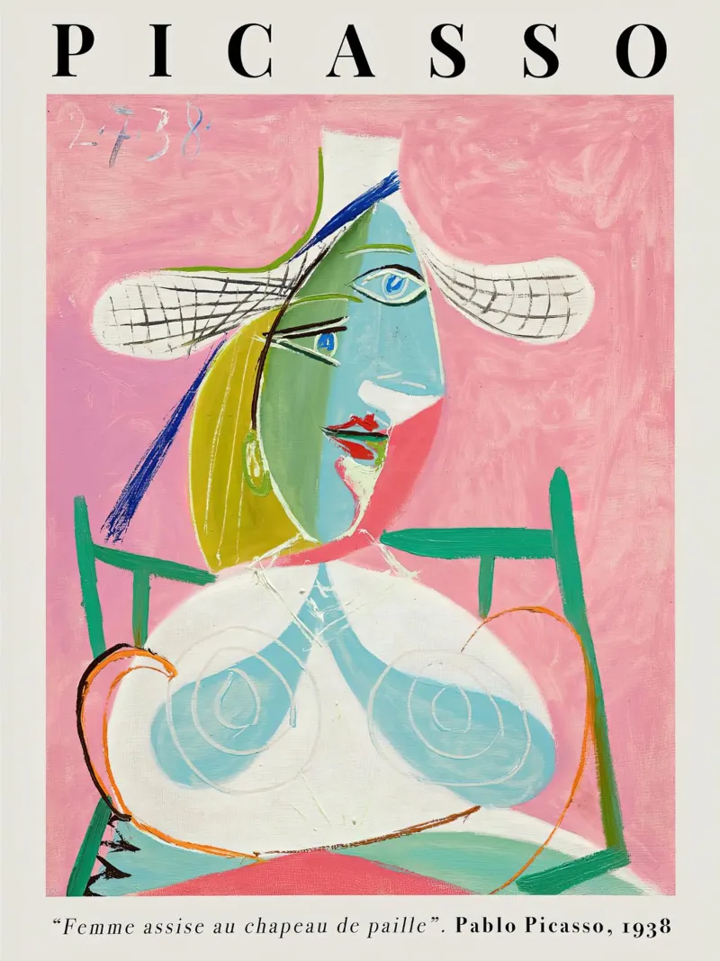 Picasso Sitzende Frau mit Strohhut 1938 Hahnemühle von Jam Poster