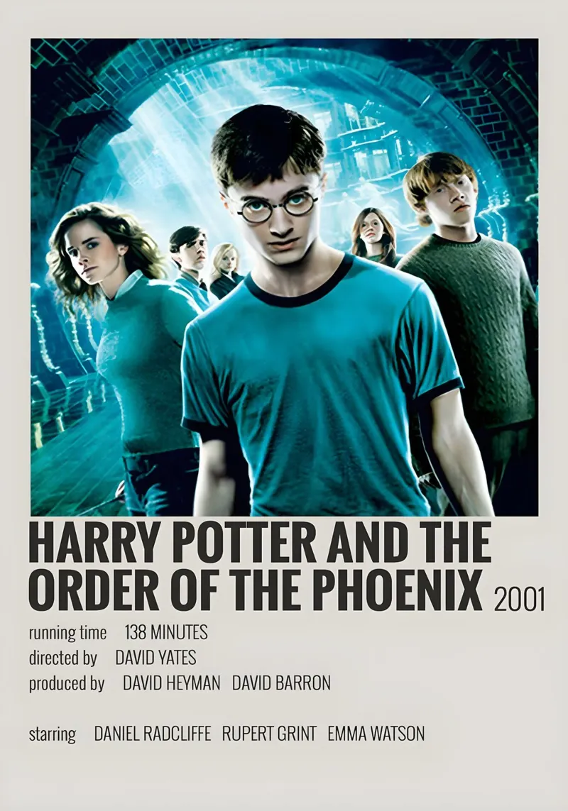HARRY POTTER AND THE ORDER OF THE PHOENIX 2001 pellicola backlit da MVFminimalist