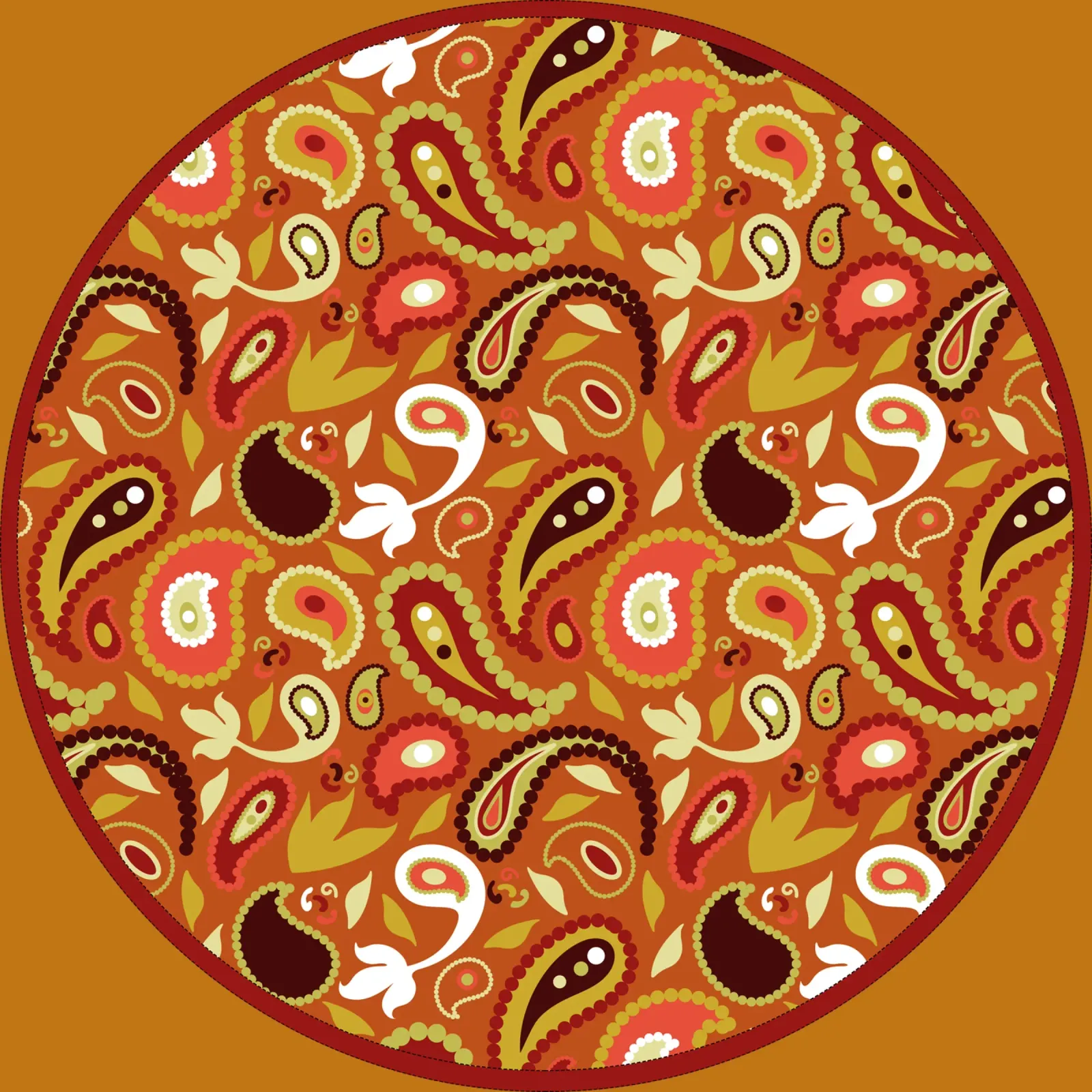 Paisley con especias de calabaza lienzo con Marco flotante de Nina May Design Studio