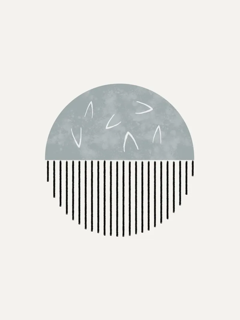 Minimalist artwork with a round shape and black lines alu-dibond by Imaginative