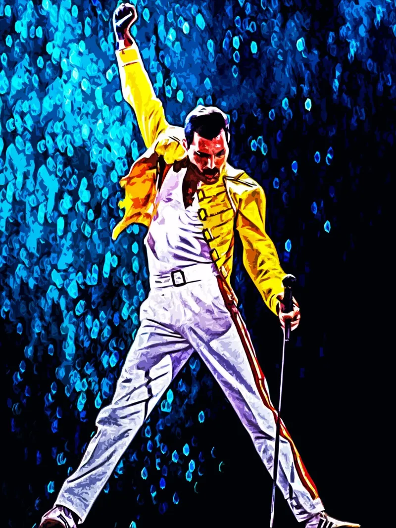 Freddie Mercury 5 Arte pellicola backlit da music soul