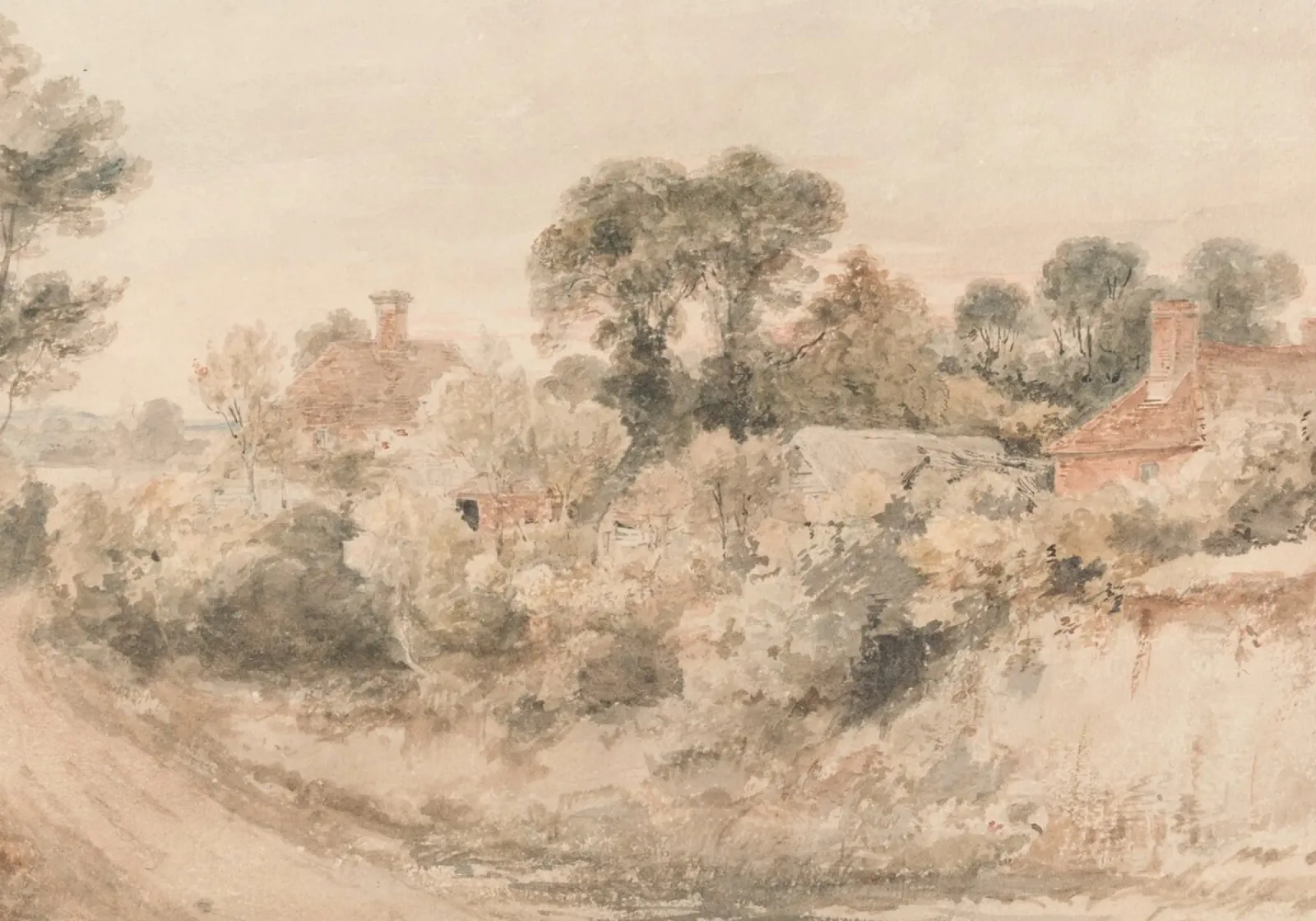 English Countryside: Rustic Cottages, Vintage Landscape hahnemühle by ClubArt