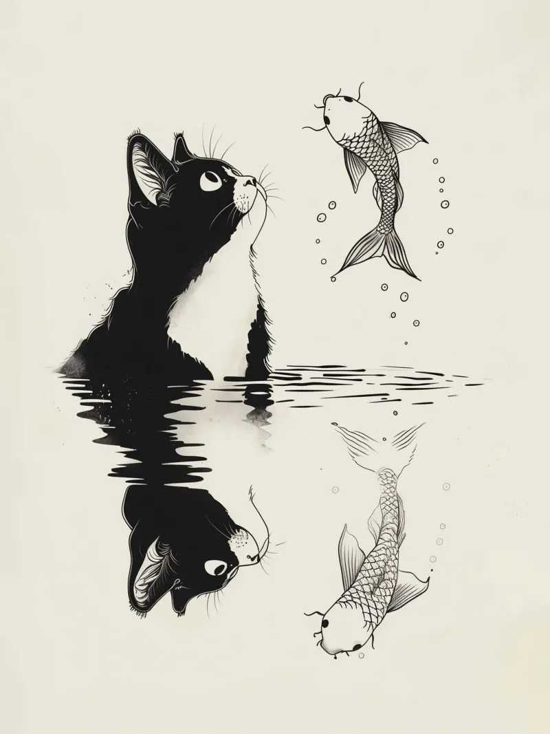 Cat and fish plexiglass da 2toastdesign