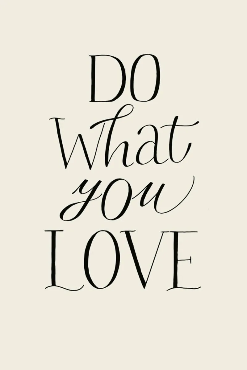Do What You Love poster con telaio in legno da Graphite