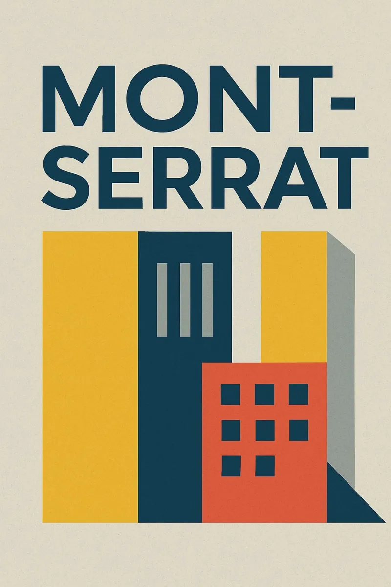 MONTSERRAT - Stadtplanung in Typografie Alu-Dibond von Art Typo Essentiel