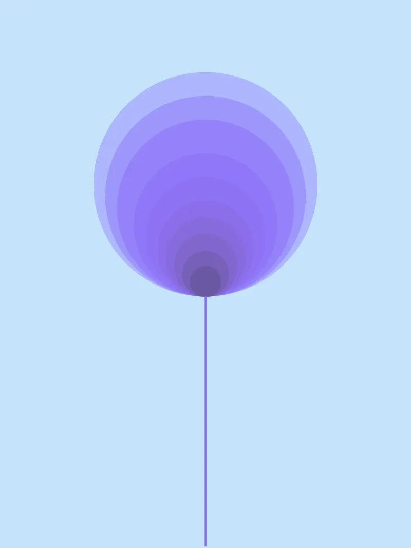 Fiore lecca-lecca viola - Motivo floreale geometrico, Arte moderna poster con telaio in legno da Lilou Art