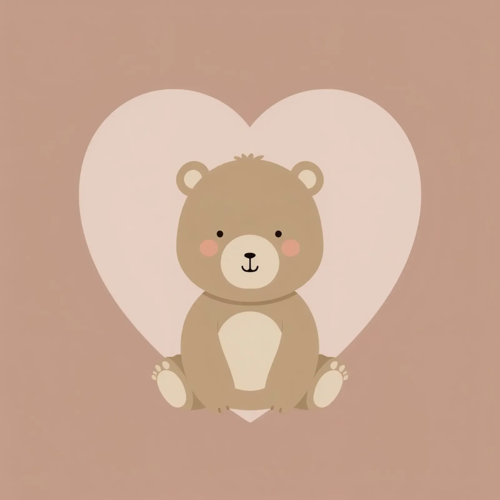 Mignon ours en peluche assis, style bande dessinée simple, art du cœur hahnemühle de DesignDoodle
