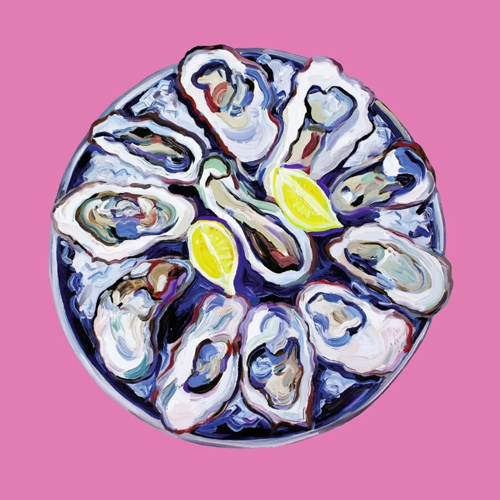 Oysters On A Plate Pink pellicola backlit da Alice Straker