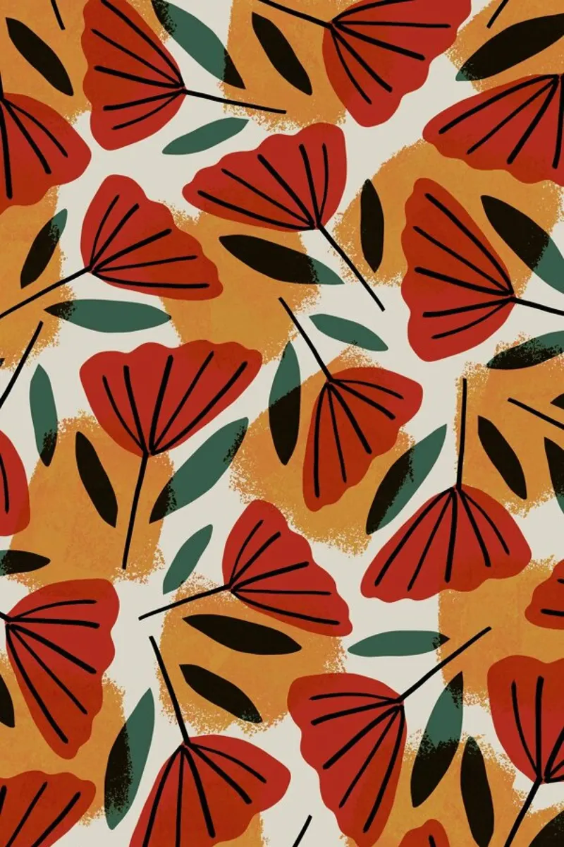 Orange Tulips Pattern pellicola backlit da treechild