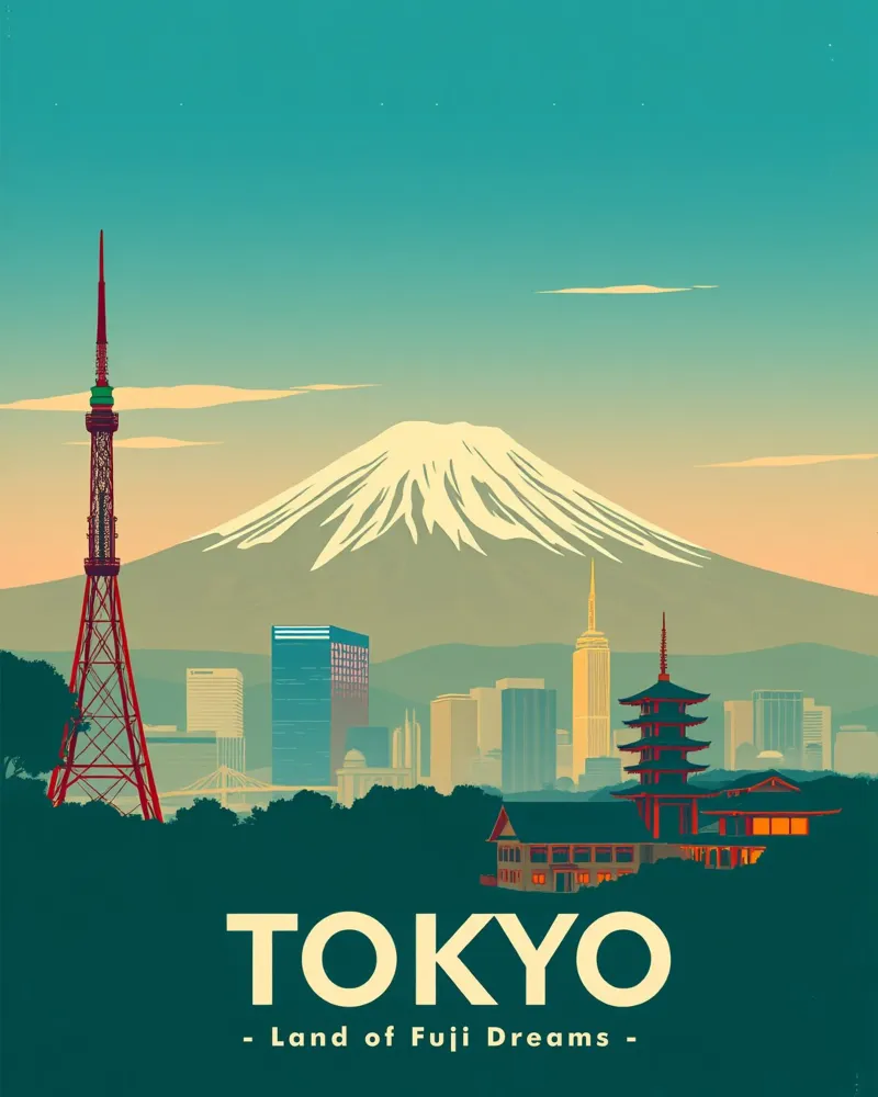 Tokyo - Land Of Fuji Dream poster by HicksShop